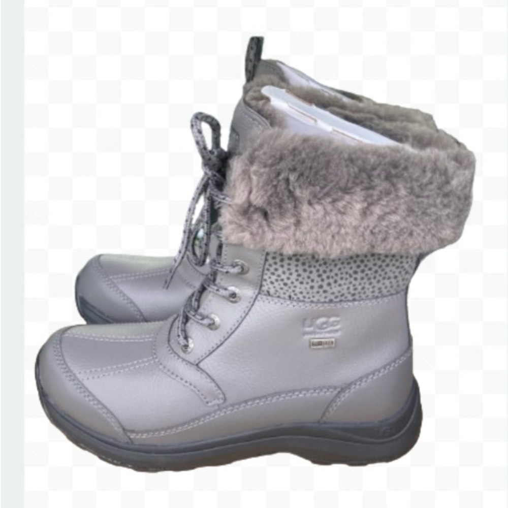 Ugg Zaylee Micro Cheetah Boot Women Charcoal, Size 6 NIB Waterproof